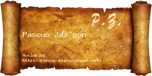 Pascus Zágon névjegykártya